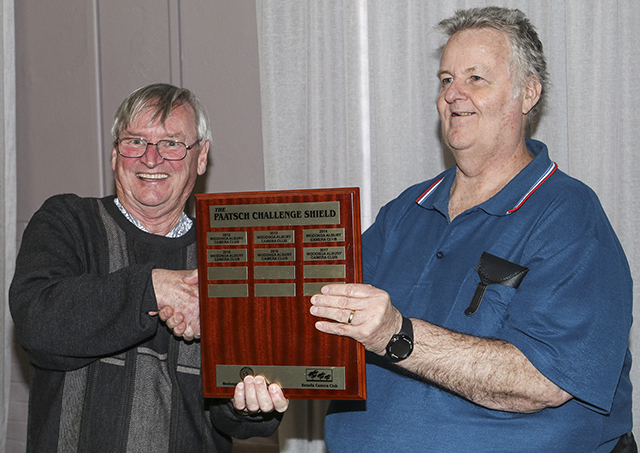Paatsch Shield presented by Ken Jenkins (BCC) to David Willis (WACC)